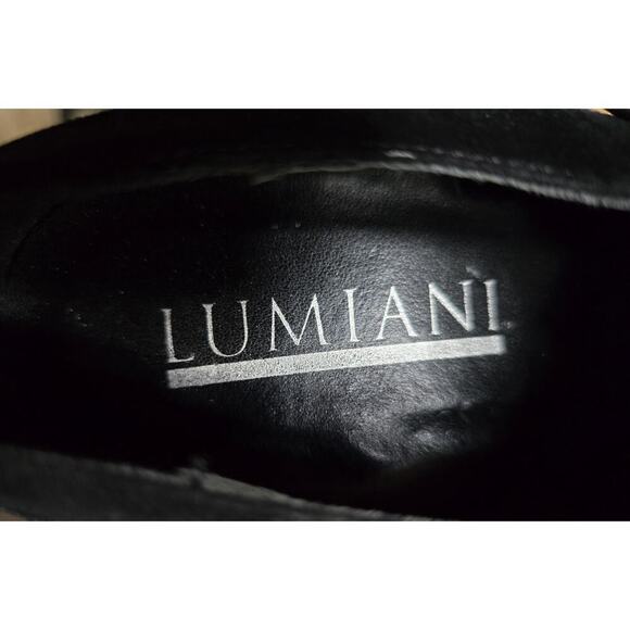 Lumiani Lace Up Oxford Style Heels Black Suede Made in Italy Sz 40/US 9-9.5 - Picture 7 of 9